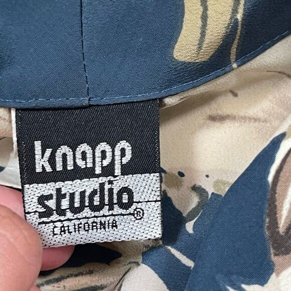 Knapp Studio 90s Maxi Short Sleeve Floral Button Up Dress Tie Back Size Small - Picture 5 of 7